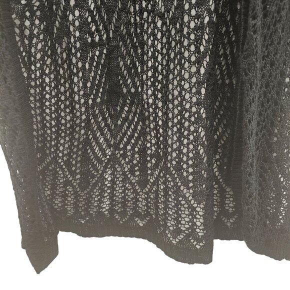 Pink Rose Womens Black Open Knit Cardigan Sweater Size L - Picture 4 of 8